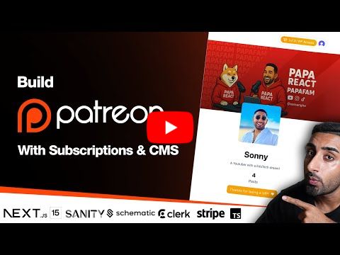 🔴 Let's build Patreon 2.0 with NEXT.JS 15! (Sanity CMS, Clerk, Schematic, Stripe, Tailwind, TS)