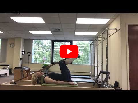 How to breathe while doing Pilates exercises. Demonstrating Frog and Stomach massage on the Reformer