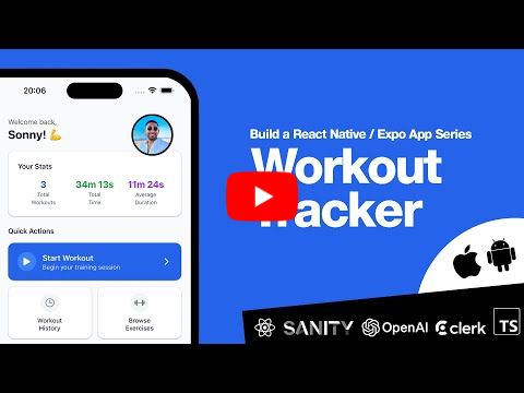 🔴 Let's build an AI Workout Tracker with REACT NATIVE! (Sanity, Clerk, Expo, Nativewind, OpenAI)