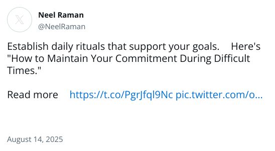 Establish daily rituals that support your goals. 📈 Here's 