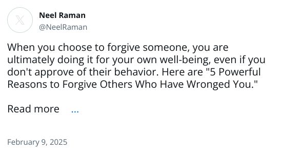 When you choose to forgive someone, you are ultimately doing it for your own well-being, even if you don't approve of their behavior. Here are 