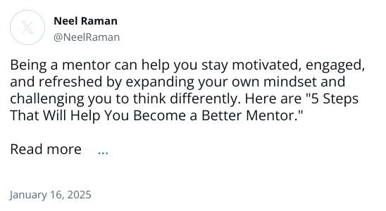 Being a mentor can help you stay motivated, engaged, and refreshed by expanding your own mindset and challenging you to think differently. Here are 