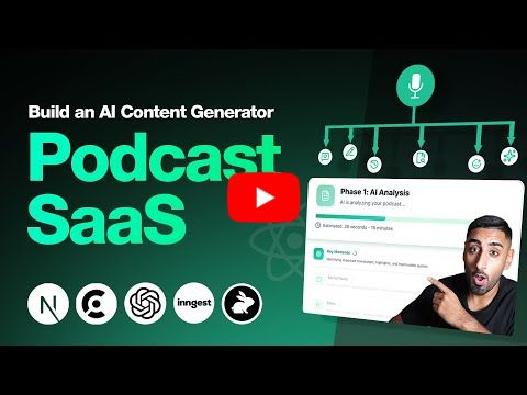 🔴 Let's build an AI Podcast SaaS with NEXT.JS 16! (Inngest, Clerk, CodeRabbit, Convex, Stripe)