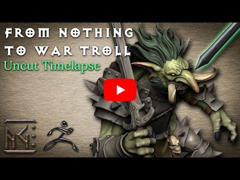 From Nothing to an Epic War Troll | Full Zbrush Sculpting by Andrea Tarabella (8h Uncut at x4 Speed)