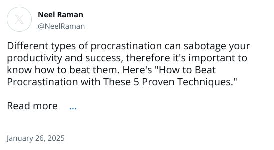 Different types of procrastination can sabotage your productivity and success, therefore it's important to know how to beat them. Here's 