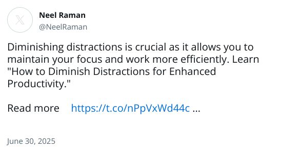 Diminishing distractions is crucial as it allows you to maintain your focus and work more efficiently. Learn 