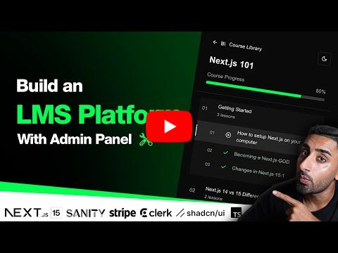 🔴 Let's build a Course Platform LMS with Admin Dashboard! (NEXT.JS 15, Sanity, Stripe, Clerk, TS)
