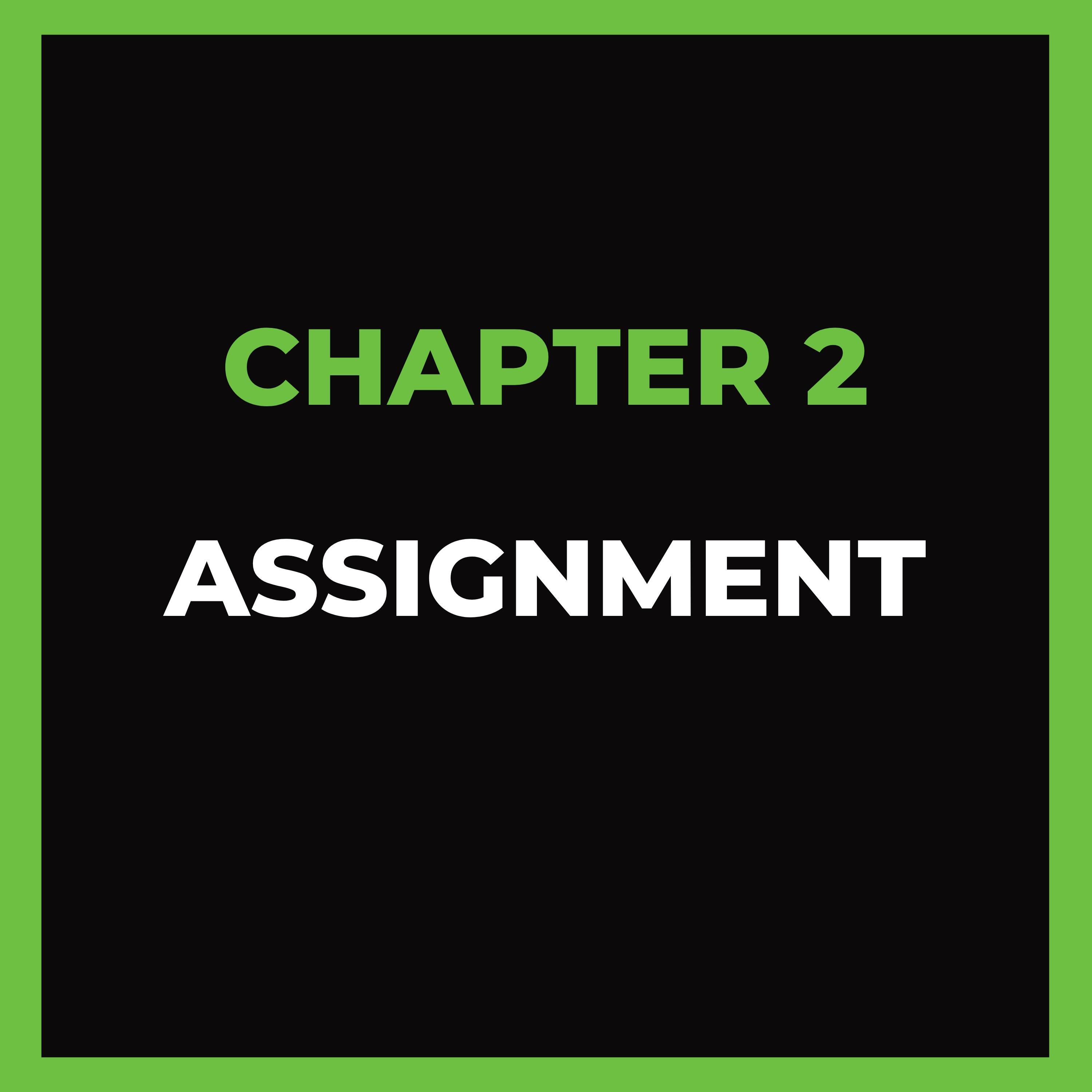 Chapter 2 - Assignment