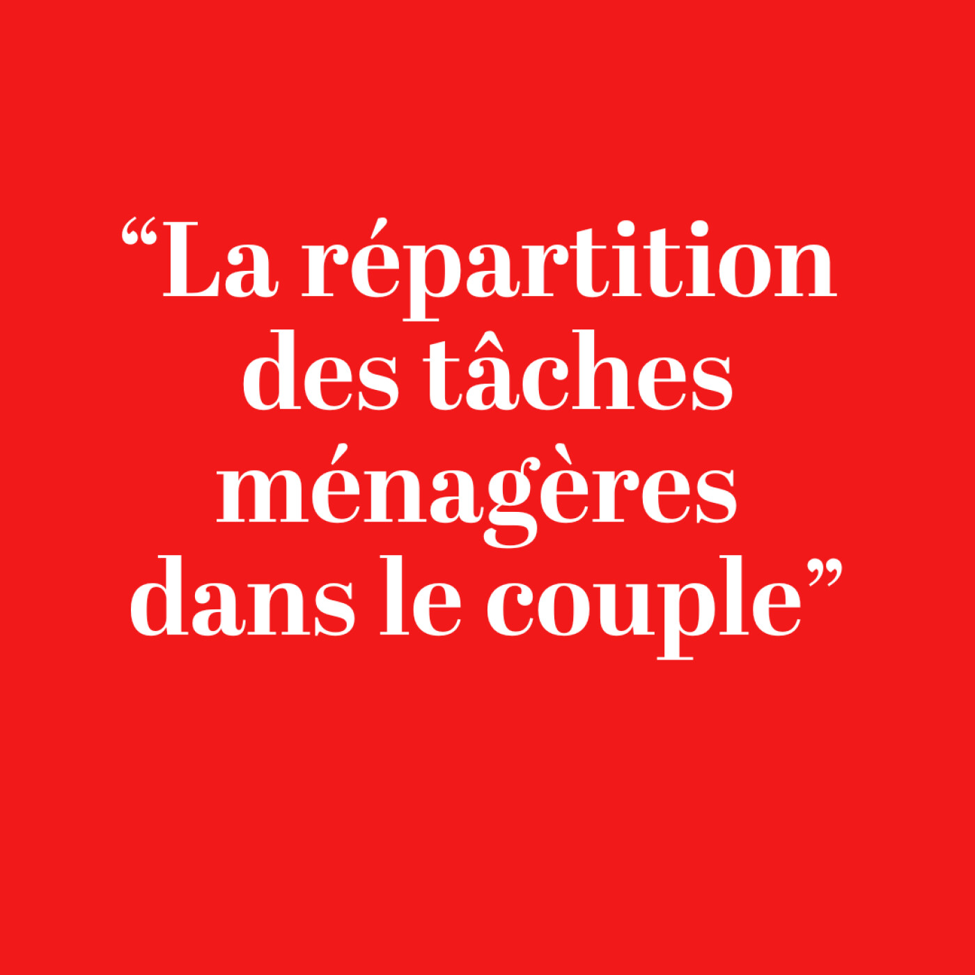 "La répartition des tâches ménagères dans le couple"