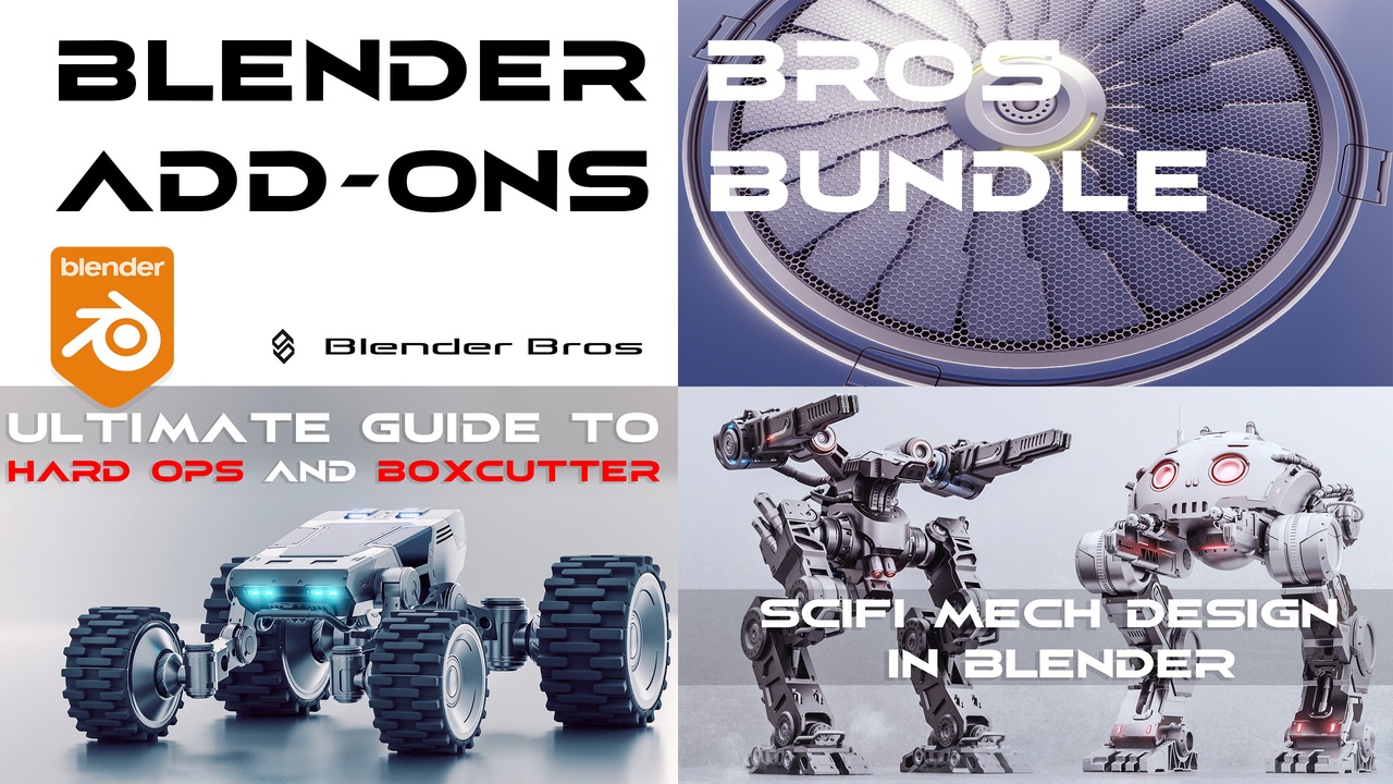 Blender hard surface modeling education, all in one place.