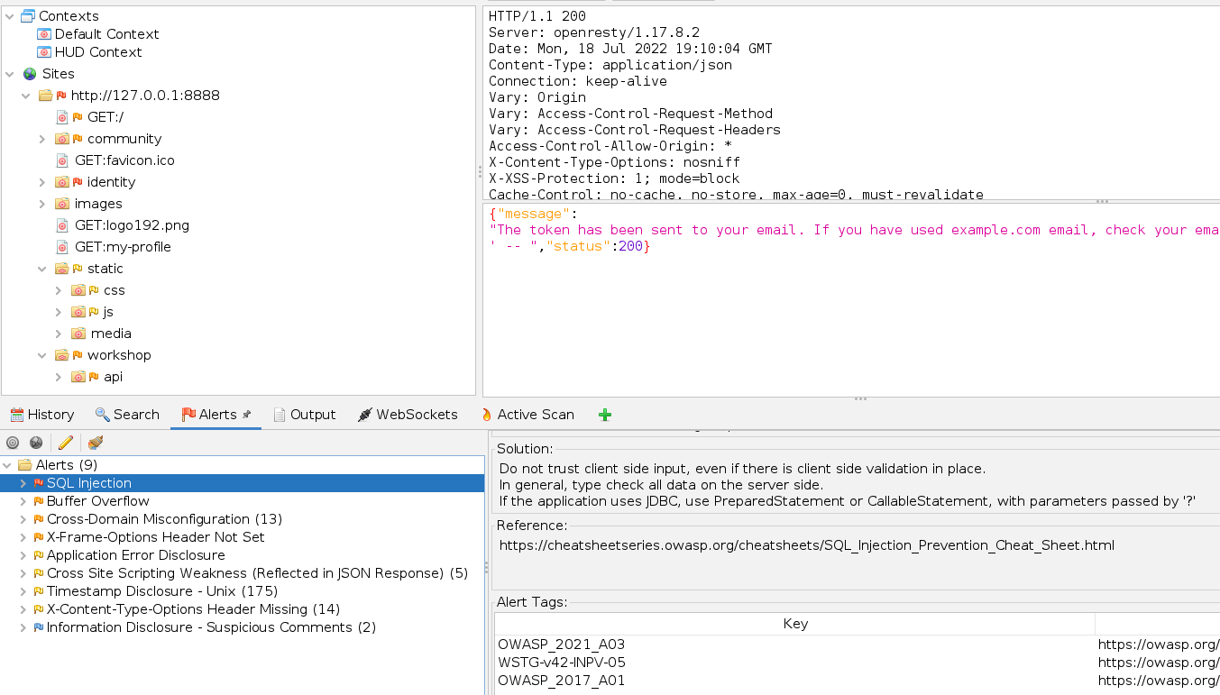 Scanning APIs with OWASP ZAP S8cN8tes