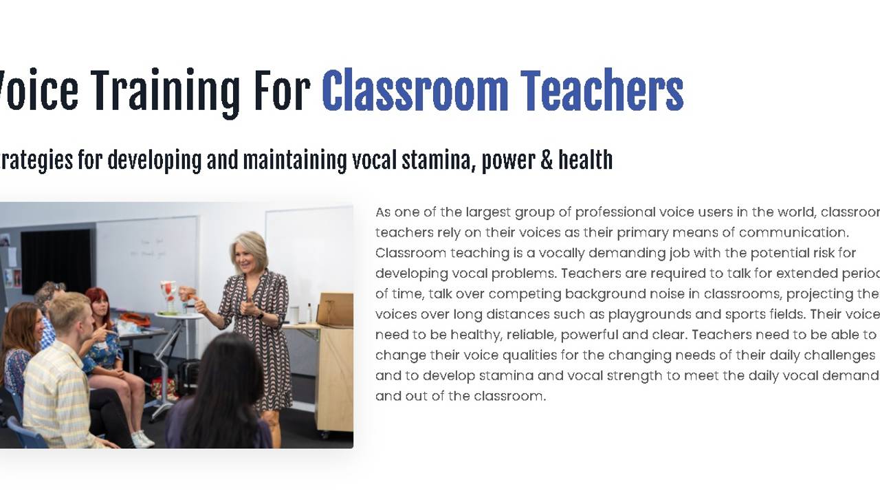 Voice Training For Classroom Teachers