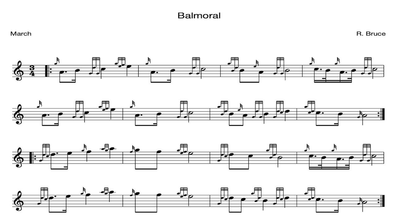Balmoral Bagpipe Sheet Music Learn Balmoral on the Bagpipes