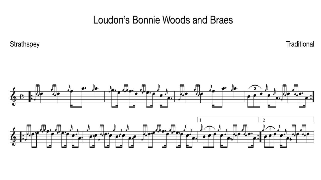 Loudon’s Bonnie Woods and Braes Bagpipe Sheet Music