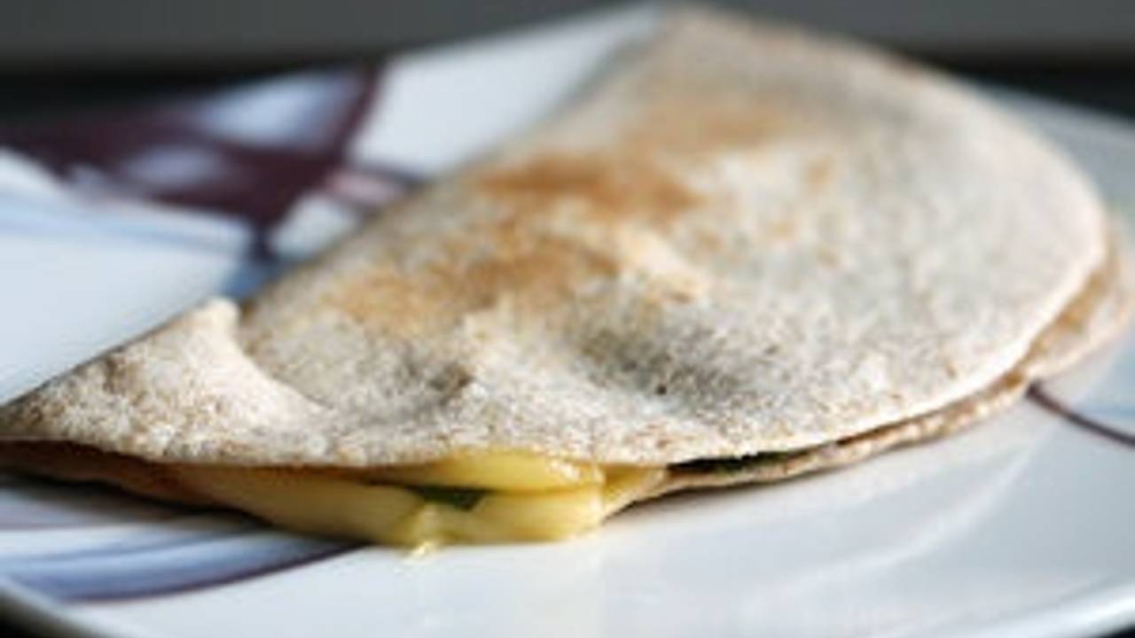 Vegan Provolone Swiss Chard Quesadillas