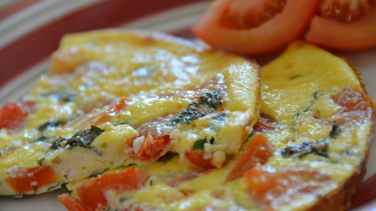 Crustless Goat Cheese and Leek Quiche