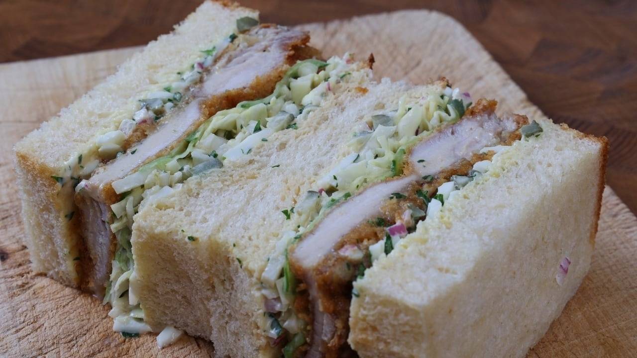 Japanese Chicken Katsu Sando on Hokkaido Milk Bread