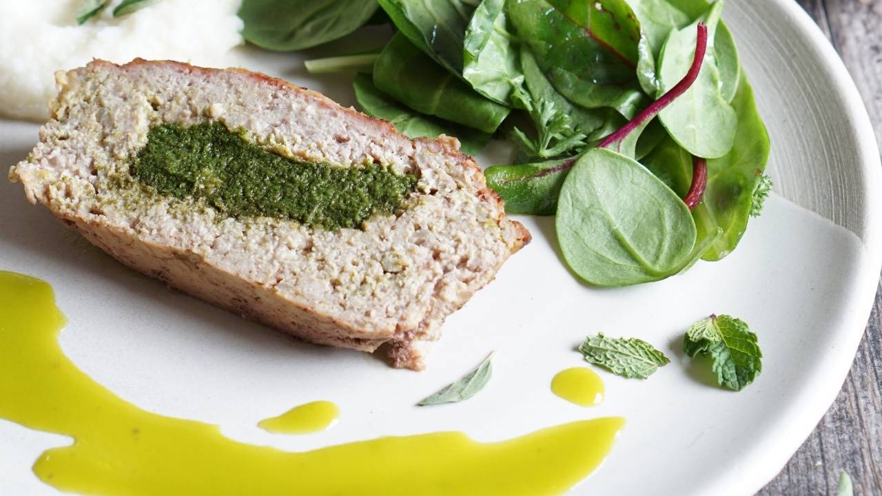 Chicken and Lamb Pesto Meatloaf