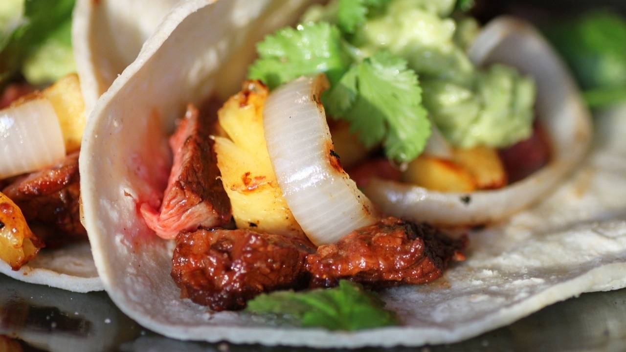 Tritip Street Tacos with Grilled Pineapple and Onion