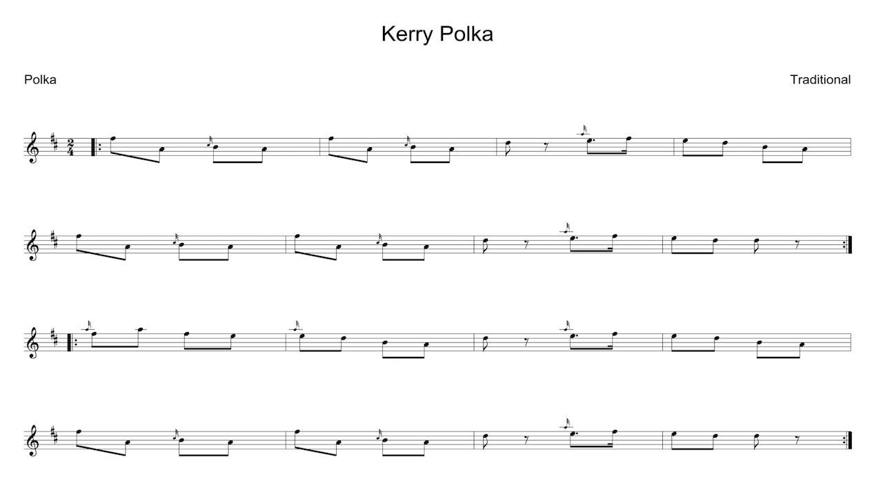 Kerry Polka tin whistle sheet music