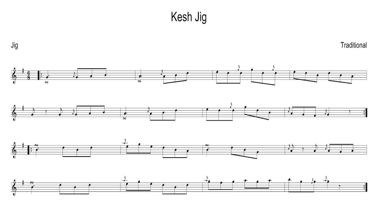 Kesh Jig Tin Whistle Sheet Music