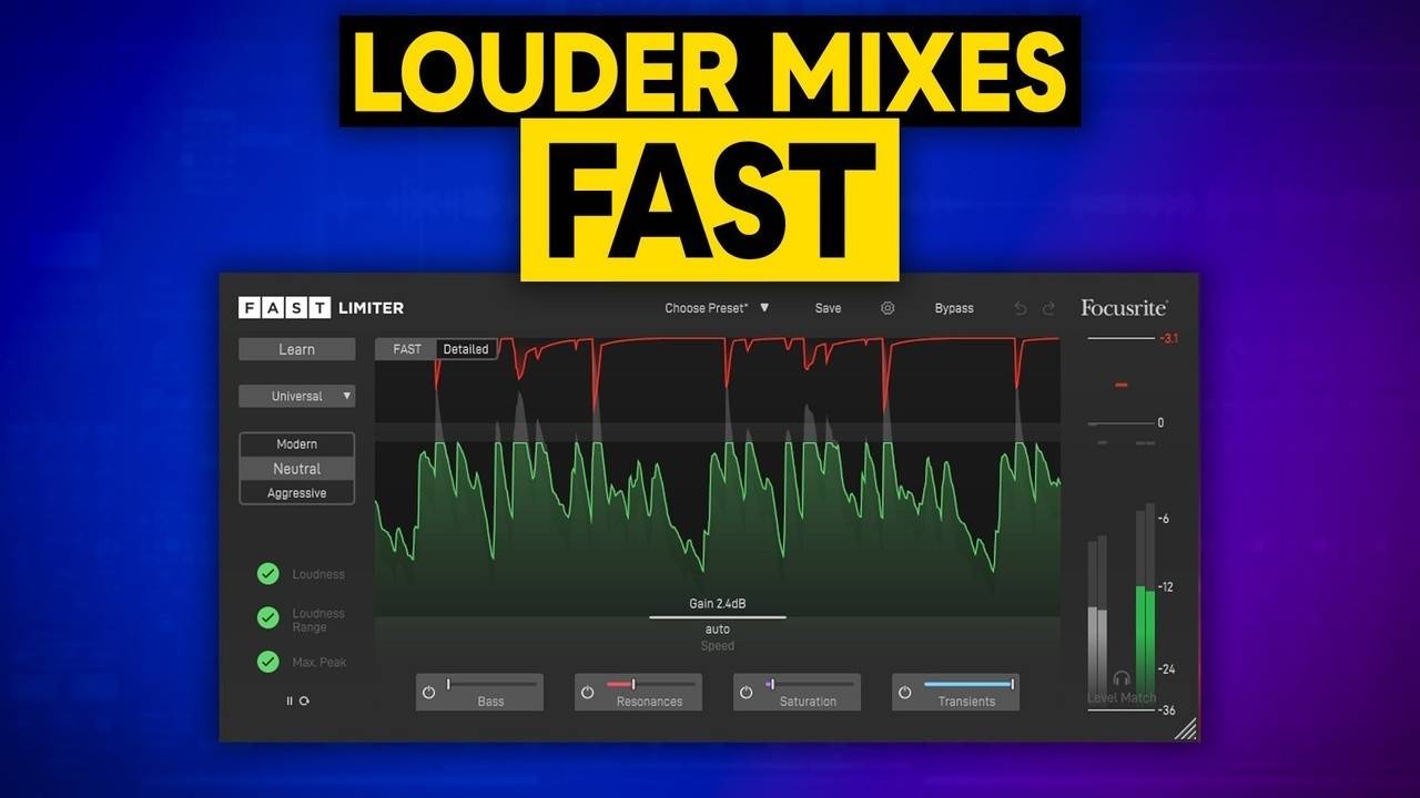 How to Get Louder Mixes, Quickly (Focusrite FAST Limiter)