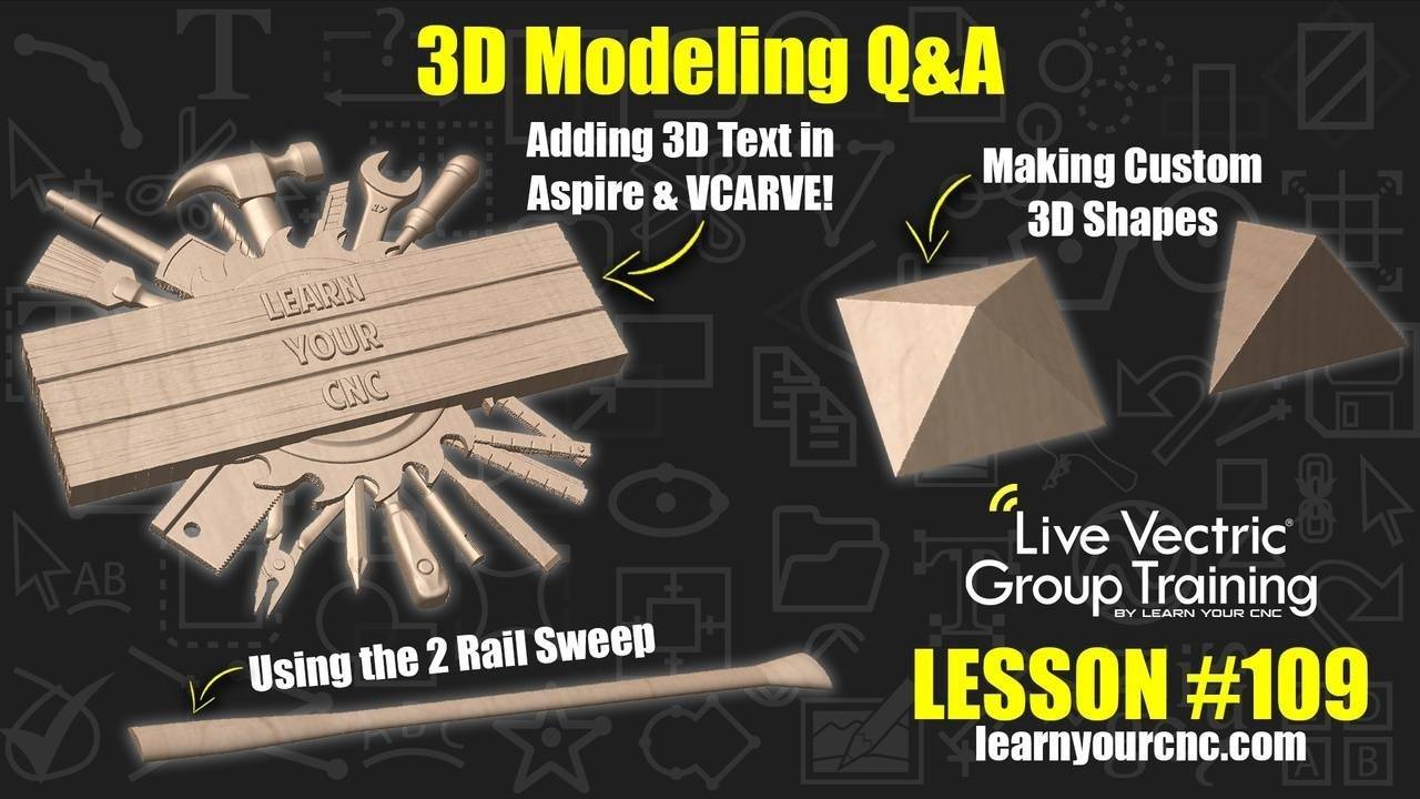 #109: 3D Modeling Q&A (3D Shapes, 3D Text, & Two Rail Sweep)