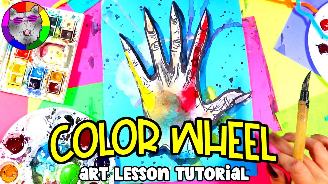 FREE Color Wheel Hand Art Lesson for Kids at Home or in a Classroom