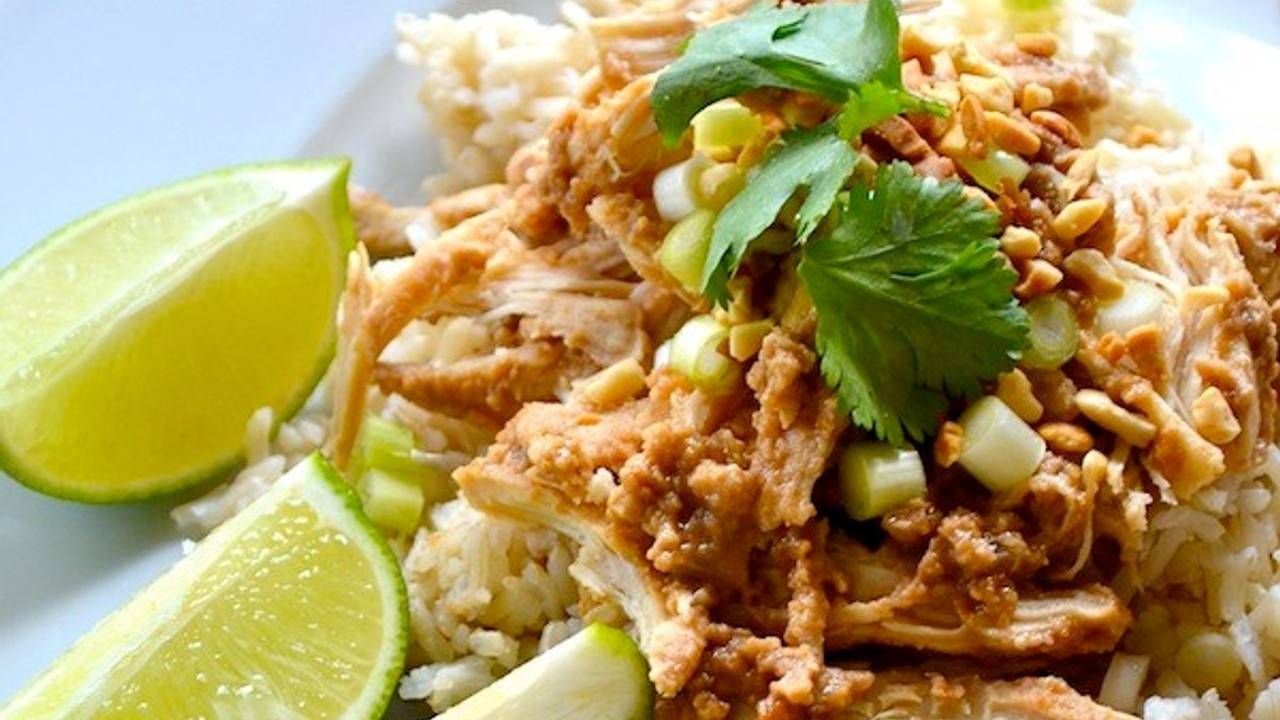 Protein Packed Thai Peanut Chicken SLOW COOKER
