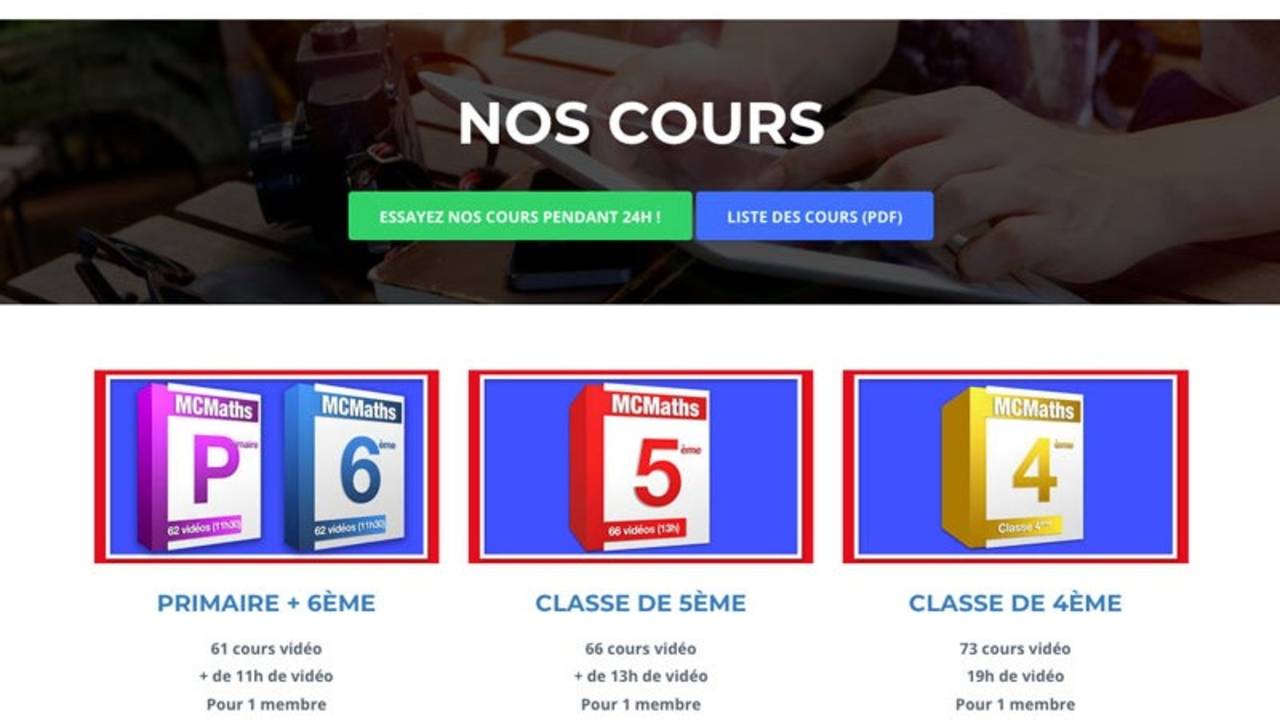 TOUS NOS COURS VIDEO DE MATHS DES COURS UNIQUES CONCRÈS & FACILES