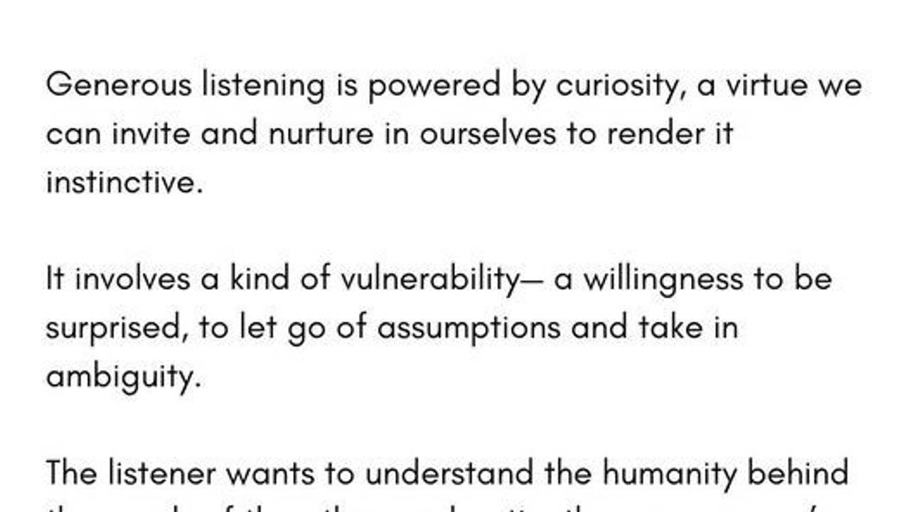 Generous Active Listening
