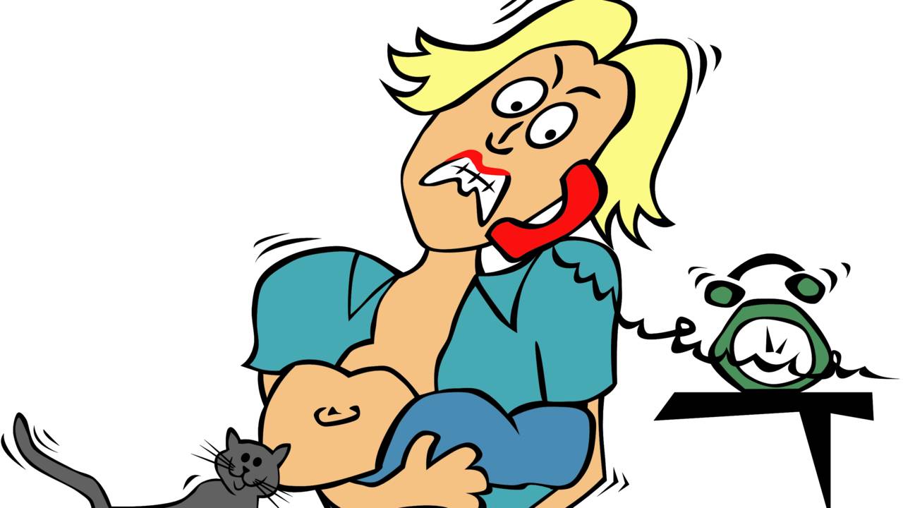 Stressed Crazy Mom Stressed Mother Stock Illustration Download Image Now  Beauty, image size:1280x720