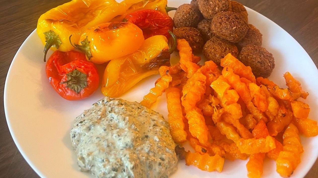 Dill Pickle Mini Falafel with Roasted Veggies