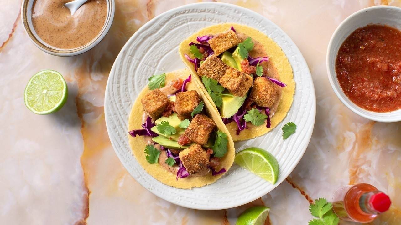 Spicy Baja Tofu Tacos