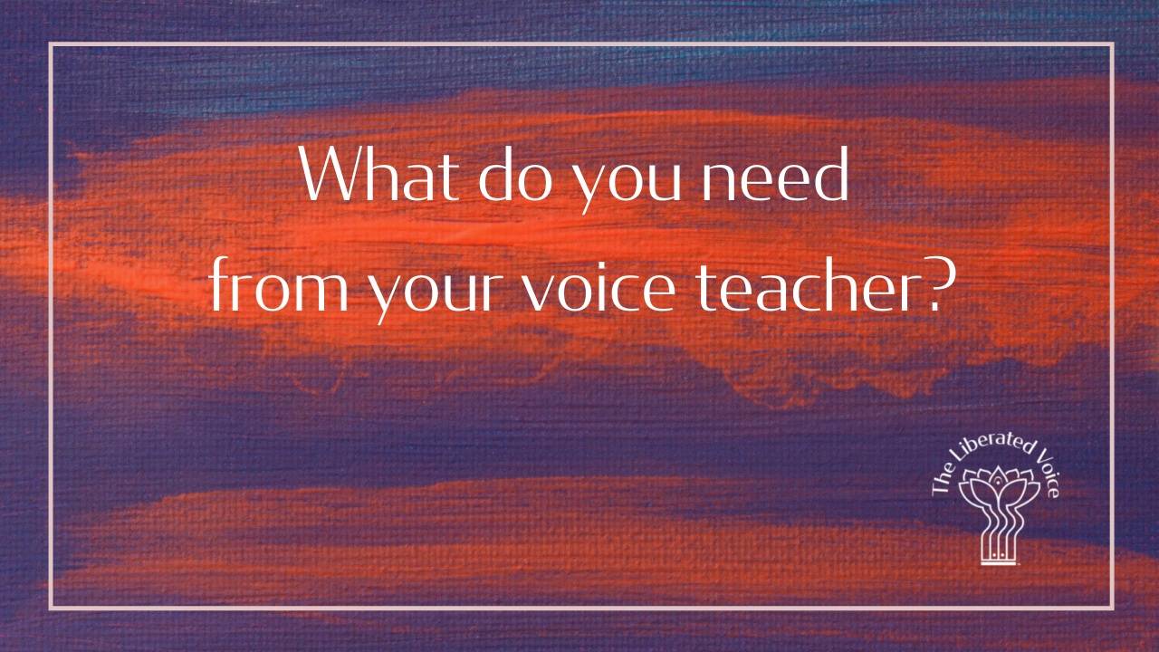 What Do You Need from Your Voice Teacher?