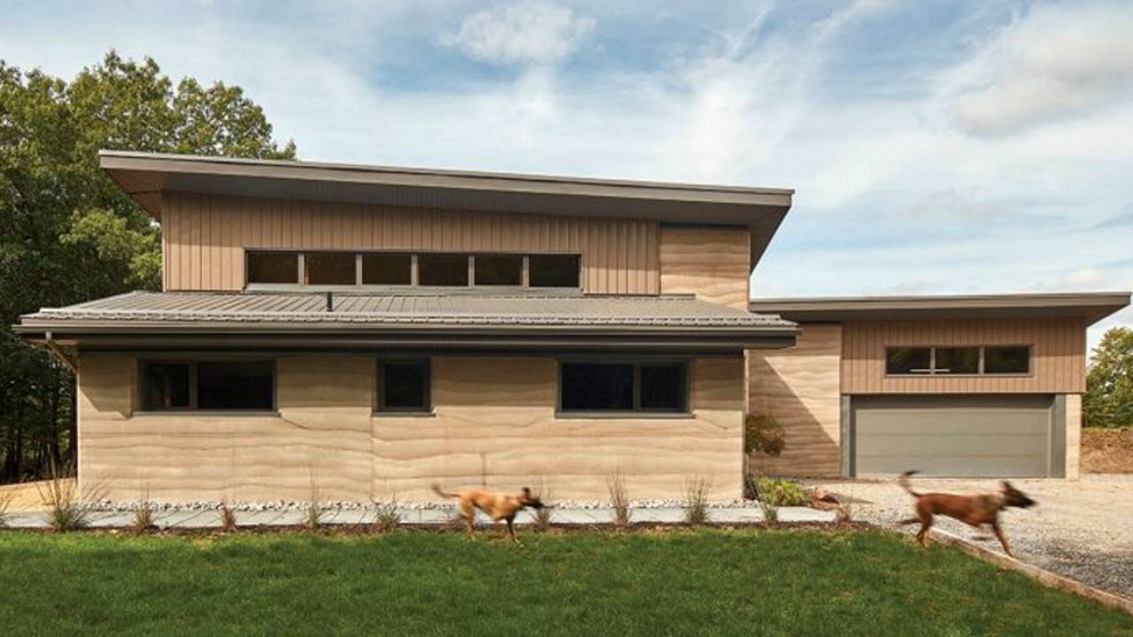 Rammed earth is a sustainable, strong, and durable building material.