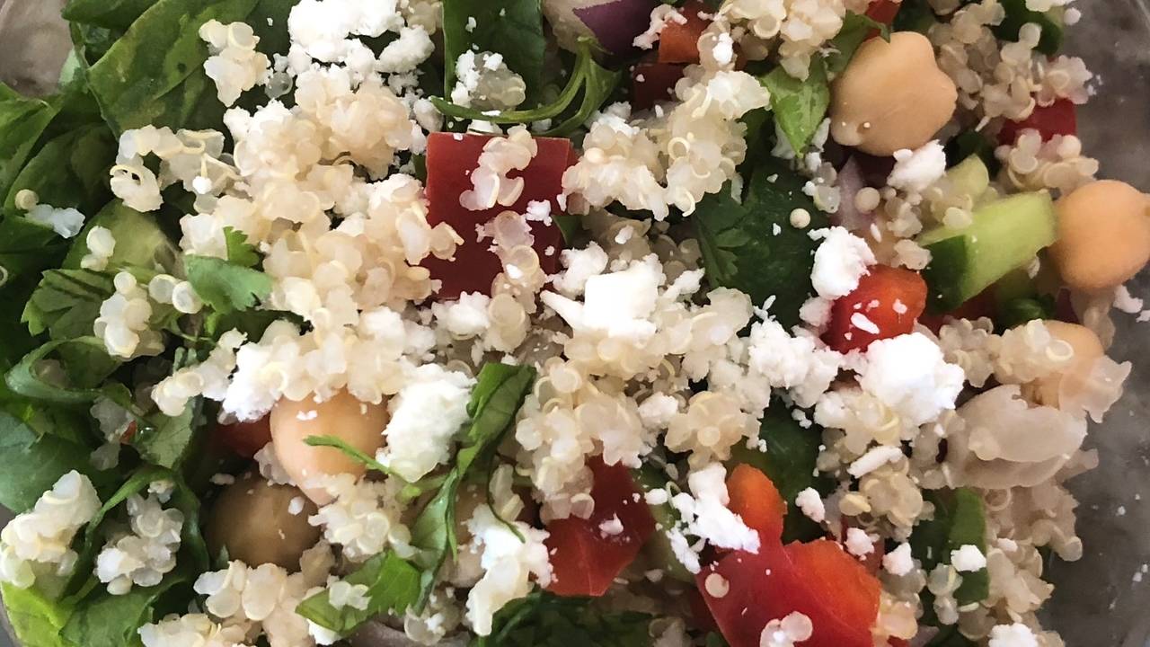 Quinoa & Avocado Spinach Salad