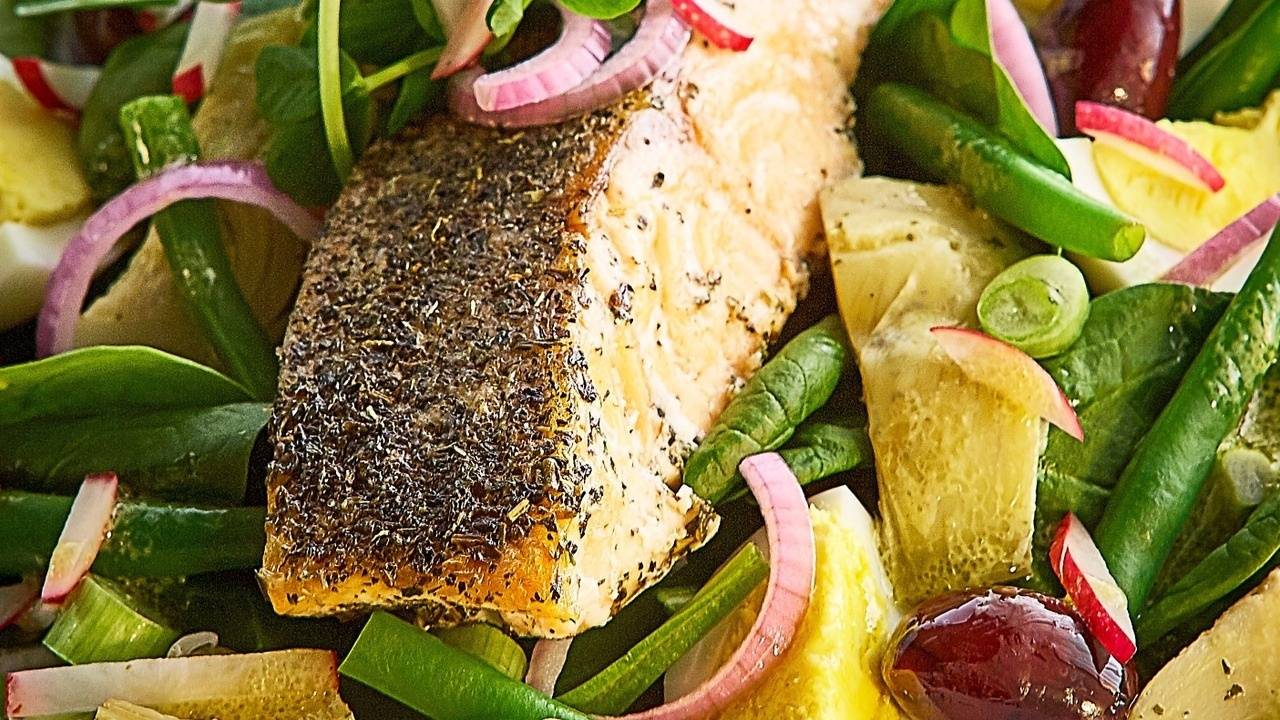 Salmon with Fennel Greens Recipe by Julie Daniluk