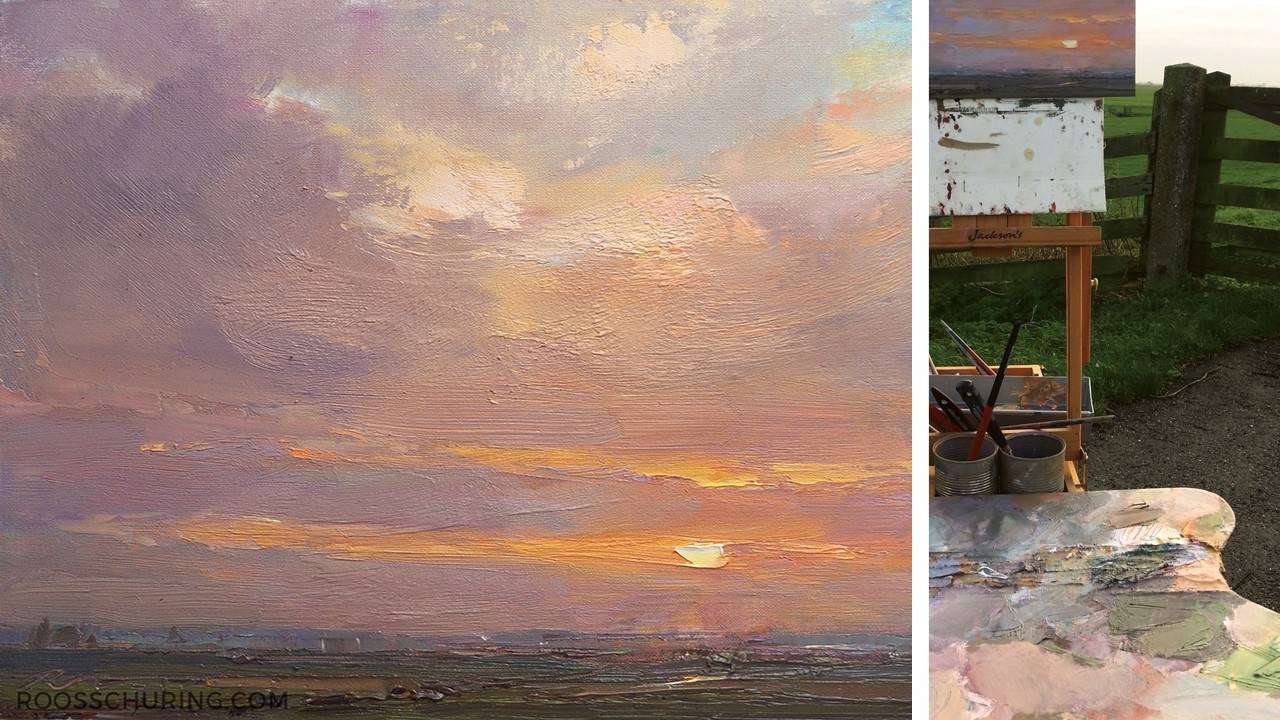Painting a Soft Sunrise - Landscapes by Roos Schuring