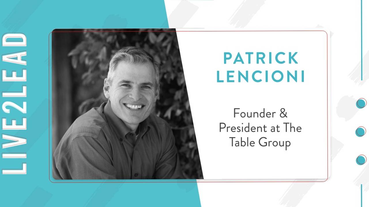 Check out our LIVE2LEADHarrisonburg 2022 Speaker Bio on Pat Lencioni!