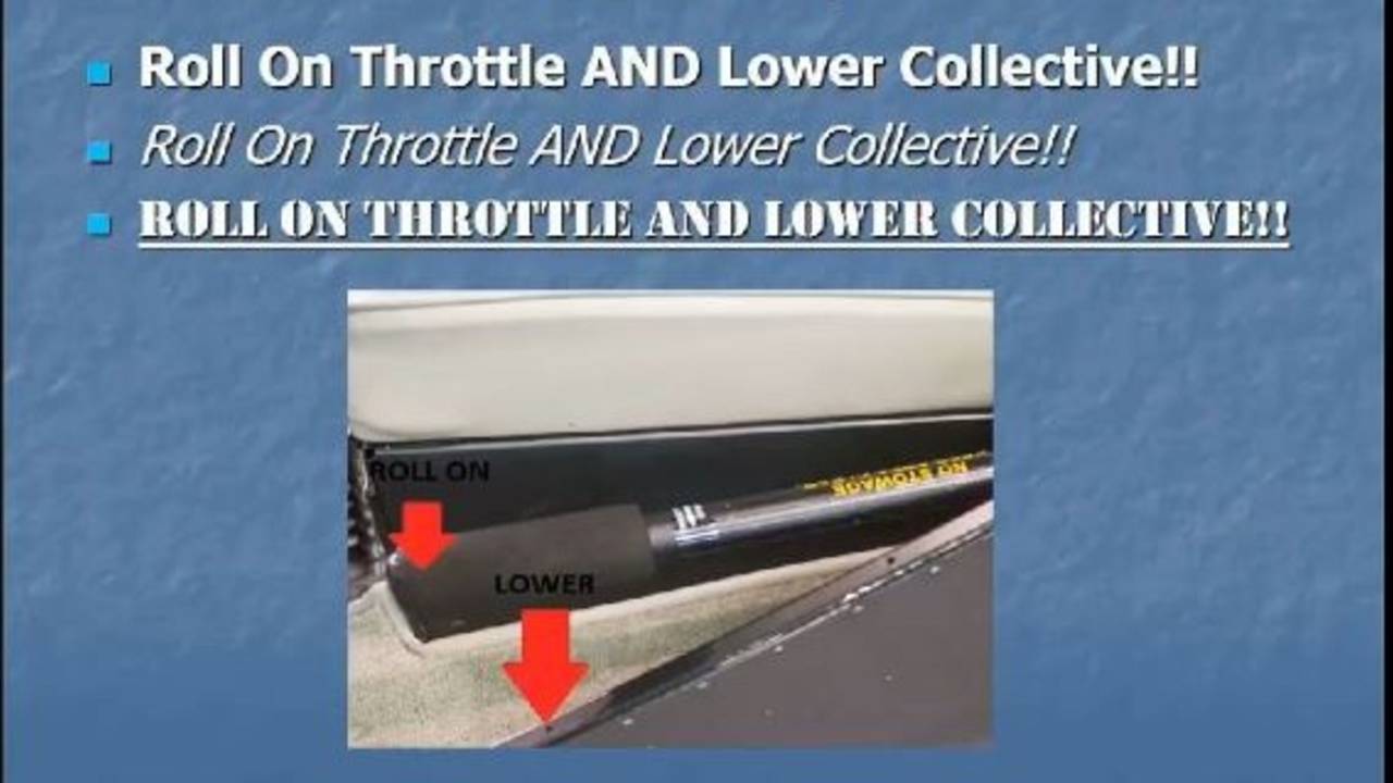 Low Rotor RPM Recovery in a Helicopter