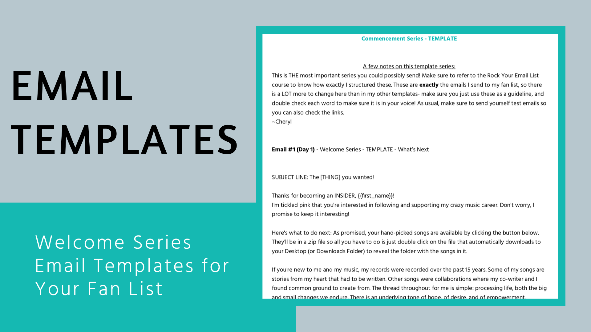 Email Templates: The ultimate welcome series email templates for your fan list!