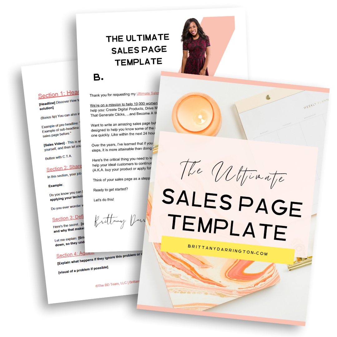 The Ultimate Sales Page Template Brittany Darrington