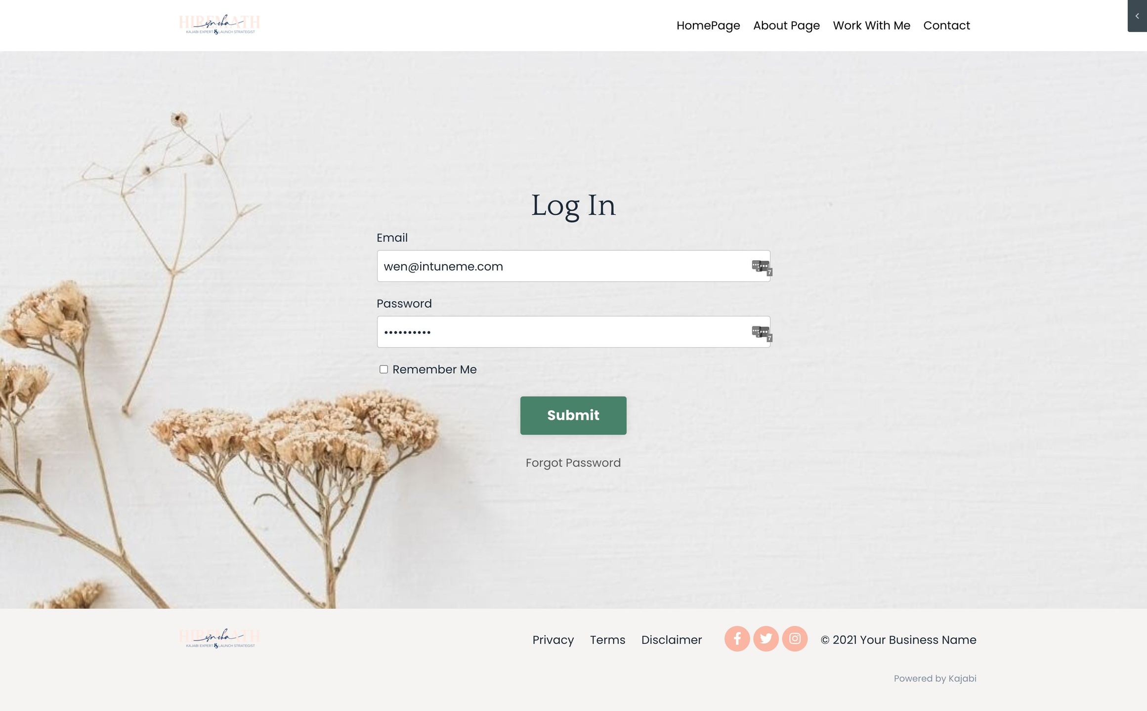 Kajabi Login Page