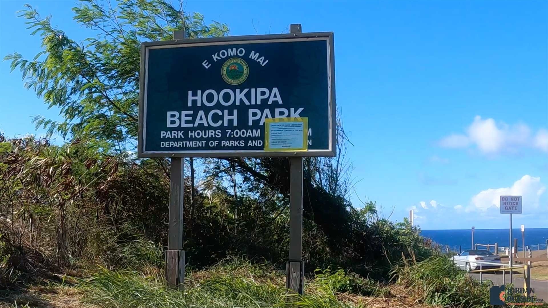 Ho'okipa Beach Park Entrance Sign, Maui