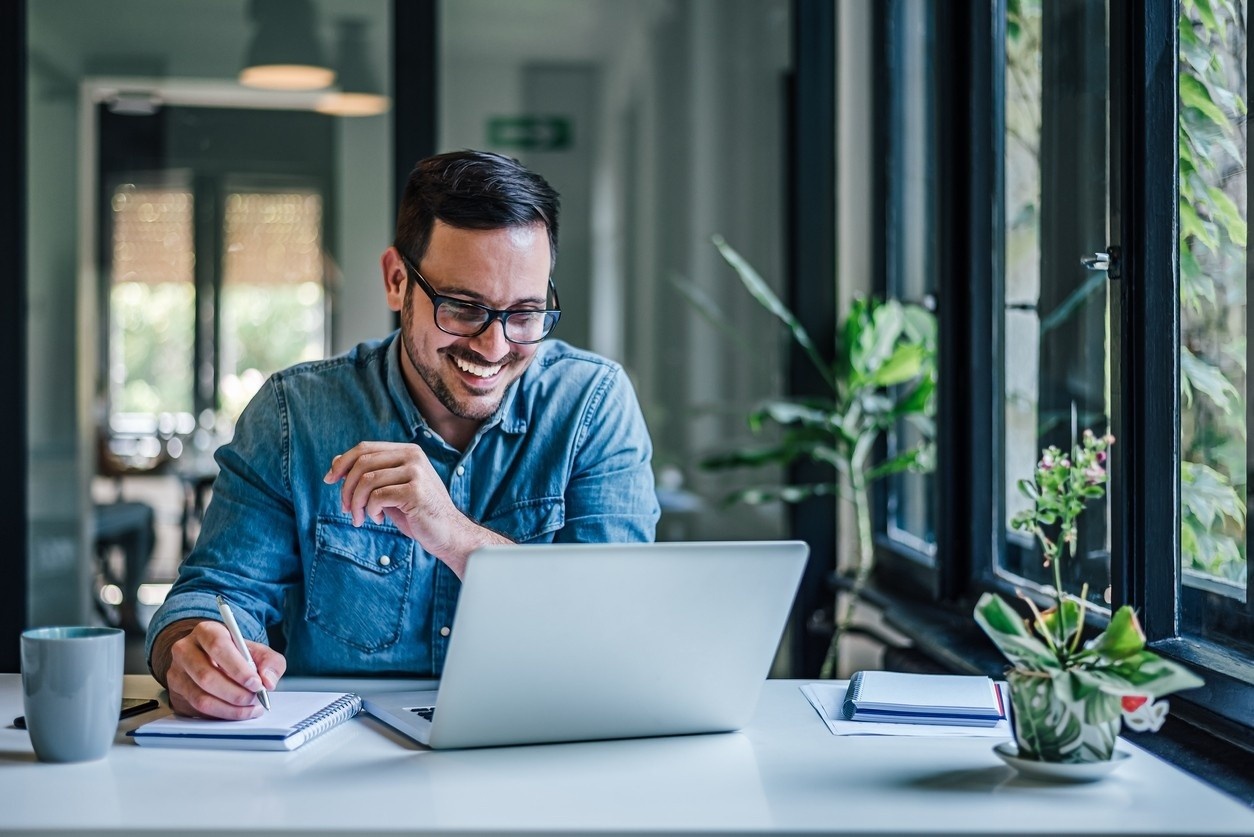 man with laptop