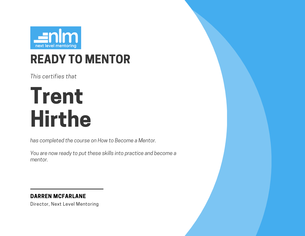 Mentoring certificate - ready to mentor