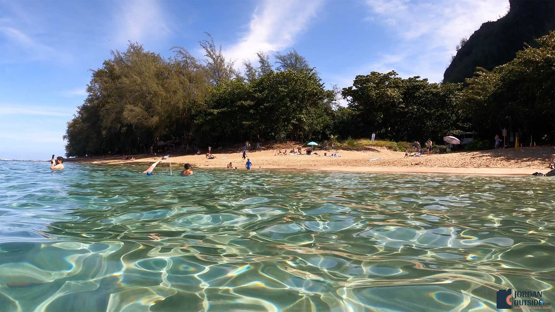 The best snorkeling at Ke'e Beach at Ha'ena State Park, Kauai, Hawaii