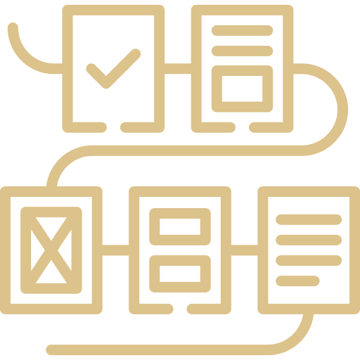 gold step by step planning icon