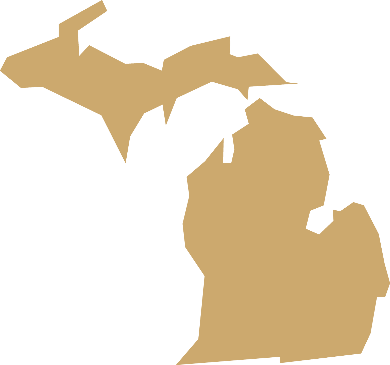 outline of the shape of Michigan